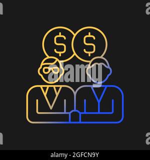 Sales representative gradient vector icon for dark theme Stock Vector