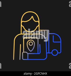 Logistician gradient vector icon for dark theme Stock Vector