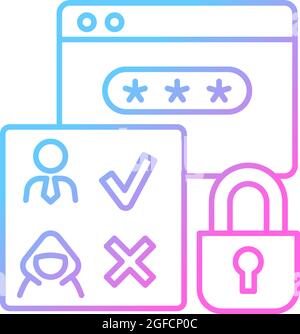 Access control gradient linear vector icon Stock Vector