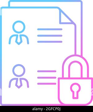 Employee data protection gradient linear vector icon Stock Vector
