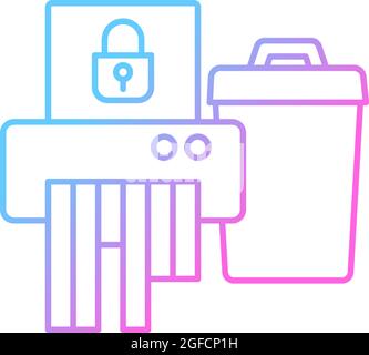 Sensitive information disposal gradient linear vector icon Stock Vector