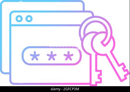 Password management gradient linear vector icon Stock Vector
