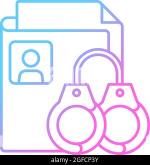 Sealing criminal records gradient linear vector icon Stock Vector