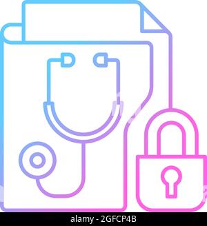 Protected health information gradient linear vector icon Stock Vector
