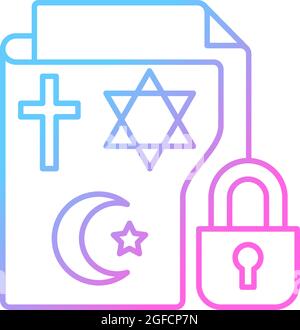 Religious beliefs information gradient linear vector icon Stock Vector