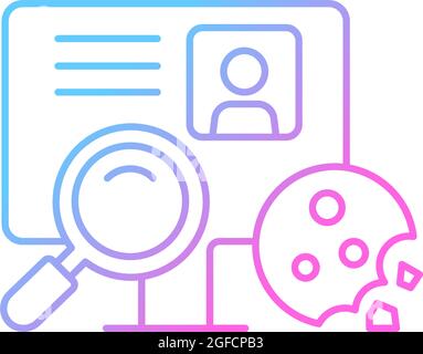 Cookie id gradient linear vector icon Stock Vector