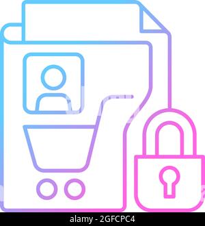 Consumer data privacy gradient linear vector icon Stock Vector