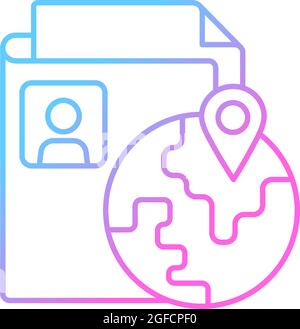 Ethnic origin privacy gradient linear vector icon Stock Vector