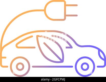 Electric taxi gradient linear vector icon Stock Vector