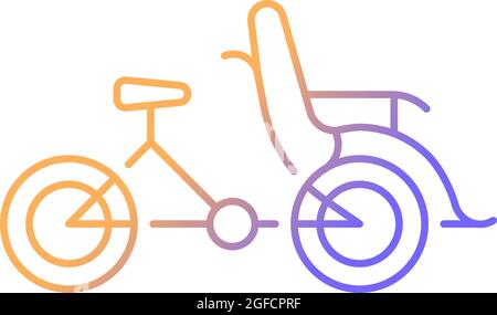 Cyclo taxi gradient linear vector icon Stock Vector