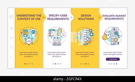 User centered design onboarding vector template Stock Vector
