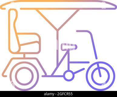 Bicitaxi gradient linear vector icon Stock Vector