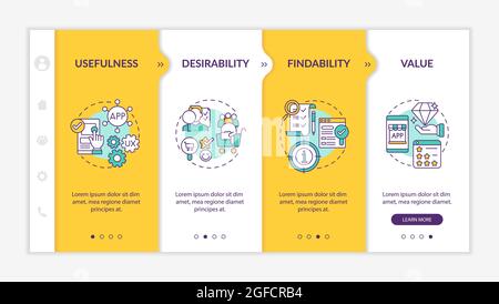 UX elements onboarding vector template Stock Vector