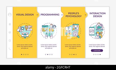 UX design process onboarding vector template Stock Vector