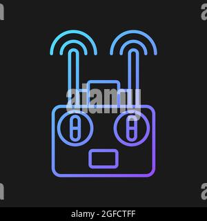 Remote controller gradient vector manual label icon for dark theme Stock Vector
