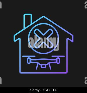 Dont use indoors gradient vector manual label icon for dark theme Stock Vector