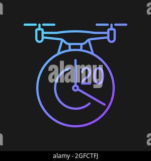 Maximum flight time gradient vector manual label icon for dark theme Stock Vector