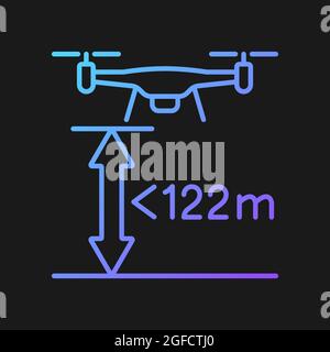 Max flight height gradient vector manual label icon for dark theme Stock Vector