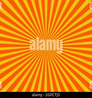 yellow sun pop art background, bright color good for design, poster, banner Stock Vector