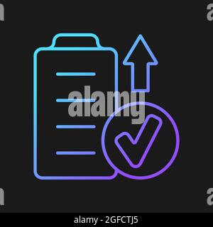 Fly with charged battery gradient vector manual label icon for dark theme Stock Vector