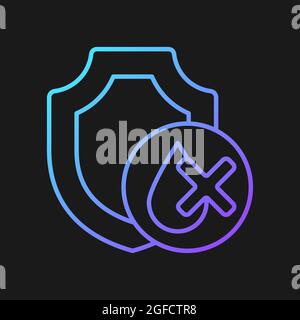 Waterproof drone gradient vector manual label icon for dark theme Stock Vector