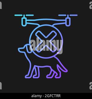 Dont fly above animals gradient vector manual label icon for dark theme Stock Vector
