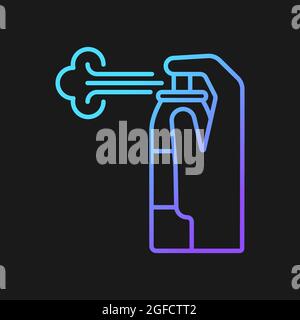 Compressed air for cleaning gradient vector manual label icon for dark theme Stock Vector