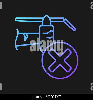 Dont use with cracked details gradient vector manual label icon for dark theme Stock Vector