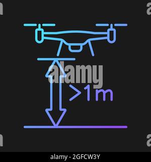 Minimum flight height gradient vector manual label icon for dark theme Stock Vector