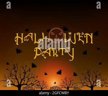 halloween party 2021, great for halloween party invitations, greeting cards, halloween party posters. Stock Vector