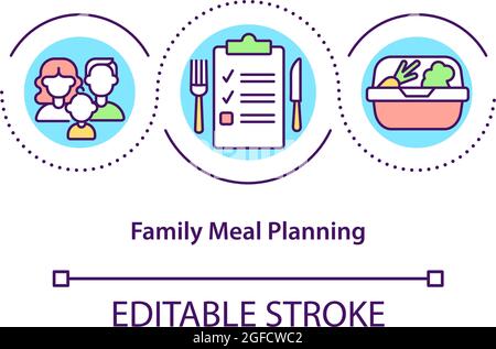 Family meal planning concept icon Stock Vector