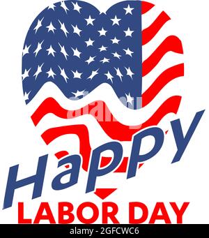 Vector illustration of Happy Labor Day greeting card in the United States. Stock Vector