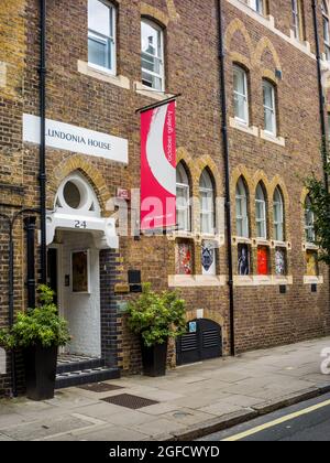 October Gallery London - London Art Gallery that promotes the Transvangarde movement, founded in 1979, at 24 Old Gloucester St London. Stock Photo