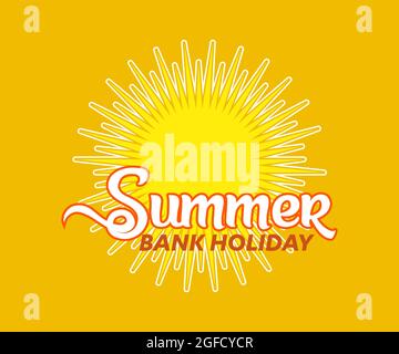summer Bank Holiday vector illustration background, for gifts, social media banners, posters, advertisements Stock Vector