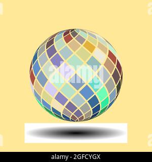 Geometric spherical circle, with a color palette, smooth lines on each curve. vector file available Stock Vector
