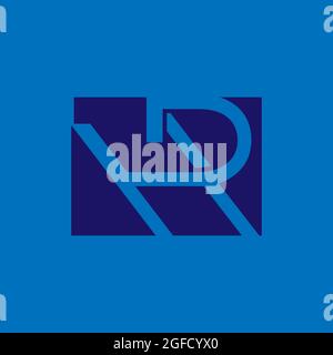 nu H and R logo blended with blue colors graphic concept illustrations Stock Vector