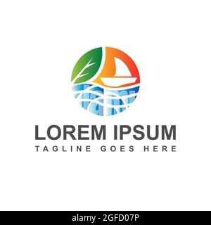 drawing ecosystem environmental conservation logo design vector illustration Stock Vector