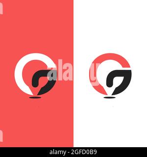 combination of letter G logo and geolocation vector concept element icon and template illustration Stock Vector