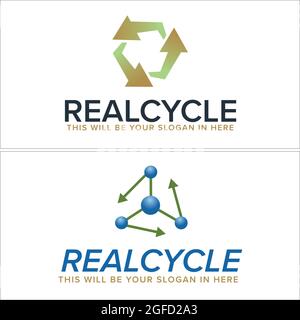 industrial recycle logo design Stock Vector