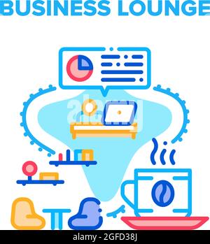 Business Lounge Vector Concept Color Illustration Stock Vector