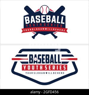 Baseball emblem logo design Stock Vector