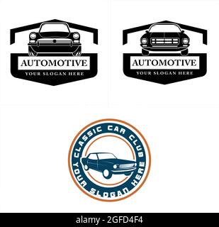 Automotive car service shop business logo design  Stock Vector