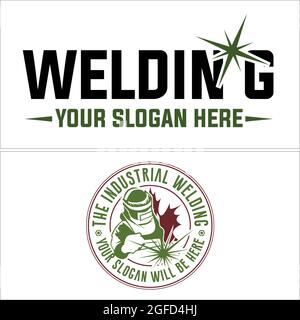 Business service welding logo design Stock Vector