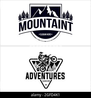 Competition game tournament race freestyle adventure logo design Stock Vector