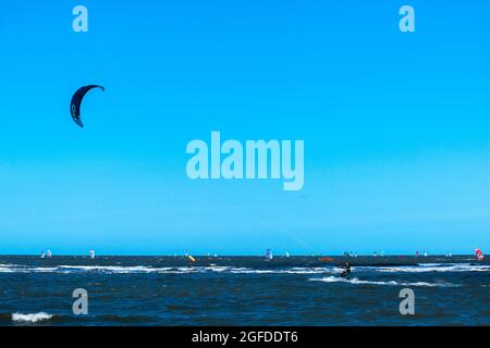 Multivan Windsurf Cup, St.-Peter-Ording, peninsula Eiderstedt, North Frisia, Schleswig-Holstein, Germany Stock Photo