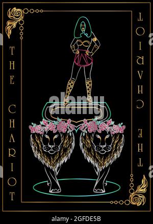 Tarot card Chariot card Stock Vector