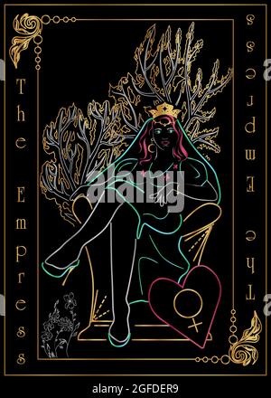 Tarot card Empress Stock Vector