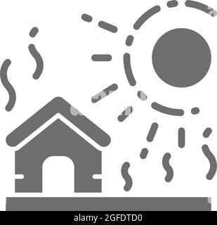 Vector drought, natural disaster, catastrophe grey icon. Stock Vector