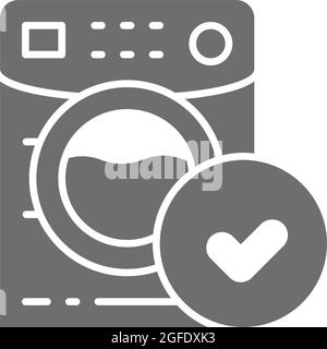 Washing machine, material suitable for washer grey icon. Stock Vector