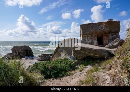 Liepaja, Latvia - 21 August, 2021: ruins of Karosta Fort military defenses in the Baltic Sea on the coast of Latvia Stock Photo